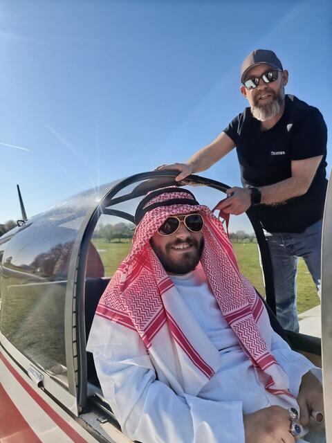 Außendreh im Flugzeug